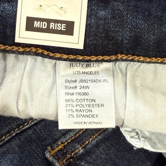 NWT Judy Blue Capri Fit Dark Wash JB82154DK Womens Plus Denim Jeans Size 24W - Picture 8 of 12